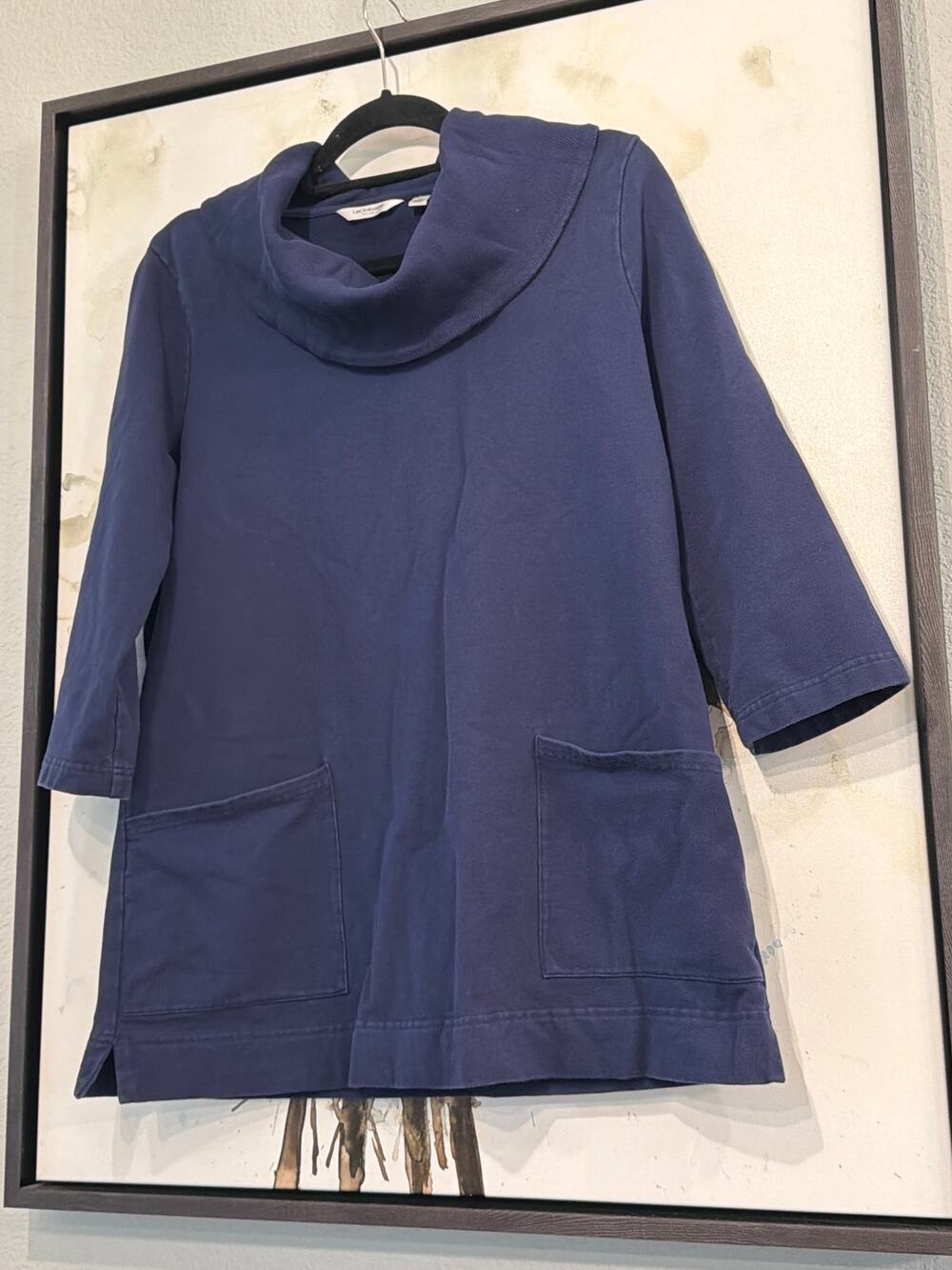 Liz Claiborne Cowl Neck 3/4 sleeve sweatshirt tunic M